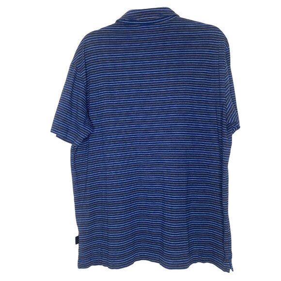 Patagonia Mens XL Organic Cotton Striped Polo Shirt Blue & Yellow Short Sleeve C - Picture 4 of 13